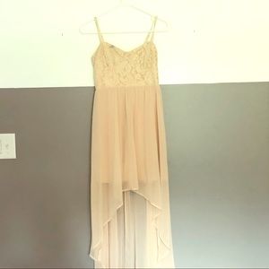 Cream/Blush Hi-Lo dress